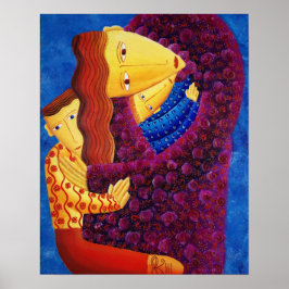 Pintura acrílica de madre e hijos Impresión de art