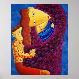 Pintura acrílica de madre e hijos Impresión de art