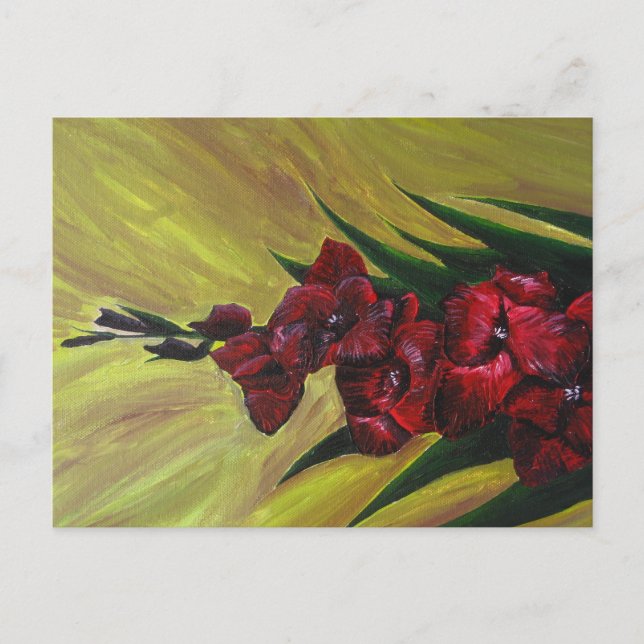 Pintura acrílica "Gladioli" - Postal (Anverso)