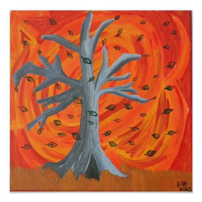 Pintura acrílica "otoño" 20x20 Poster (Anverso)