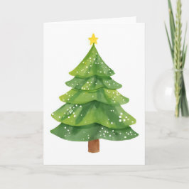 Pintura Acuarela Árbol de Navidad Fiesta