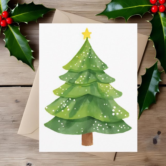 Pintura Acuarela Árbol de Navidad Fiesta (Subido por el creador)