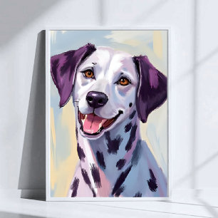 Pintura Acuarela de Perro Dálmata Arte de Mascotas