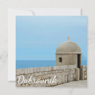 Pintura acuarela del muro de la ciudad de Dubrovni