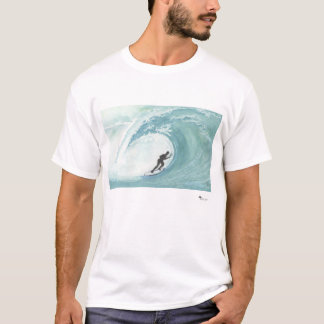 Pintura acuática única de una camiseta surfista