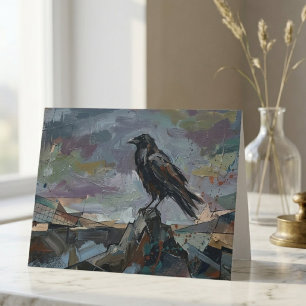 Pintura al óleo de cuervo – Regalo gótico temperam