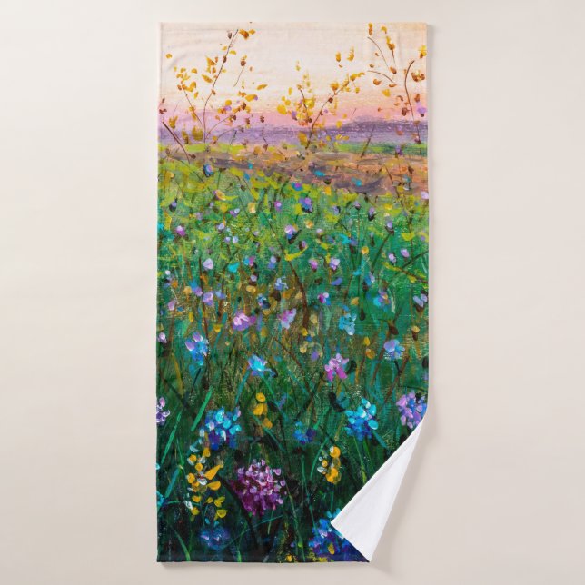  pintura al óleo de flores, hermosas flores de cam (Toalla de baño)