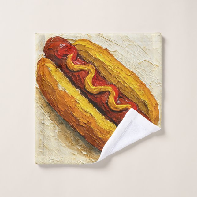 Pintura al óleo de hot dog (#1) (Toallita)