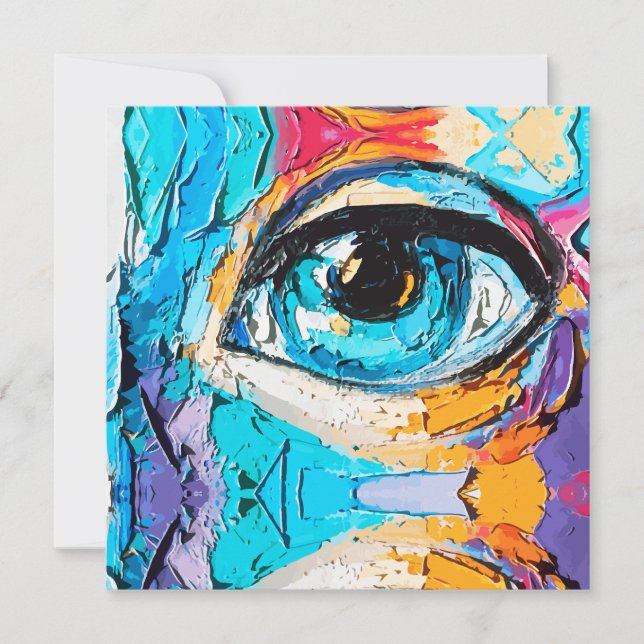 Pintura al óleo digital abstracta de ojos hermosos (Anverso)