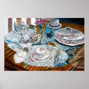 pintura al óleo todavía vida arte impresión encaje