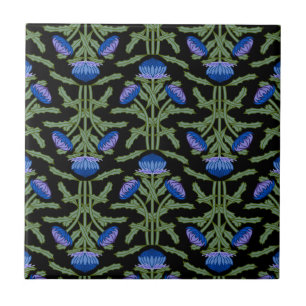 Pintura antigua mosaica de flores azulejos de cerá