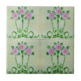 Pintura antigua mosaica de flores azulejos de cerá