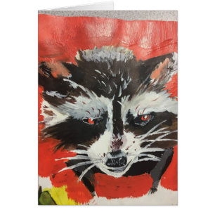 Pintura artística del Racoon rojo