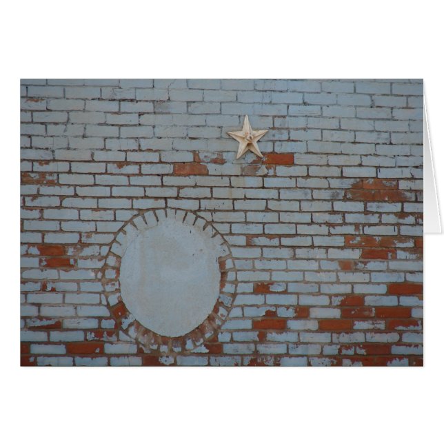 Pintura azul en la pared de ladrillo (Anverso (Horizontal))