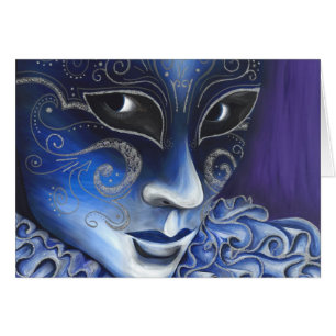 Pintura azul y de plata de la máscara del carnava