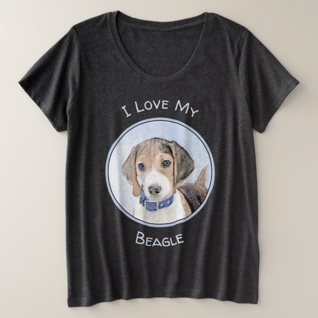 Pintura Beagle - Arte Perro Original Cuto (Anverso del diseño)