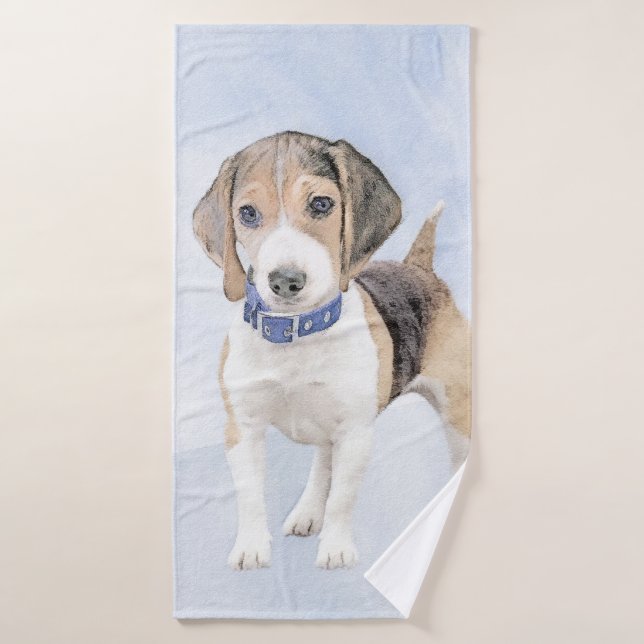 Pintura Beagle - Arte Perro Original Cuto (Toalla de baño)