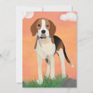 Pintura Beagle - Tarjeta de cumpleaños