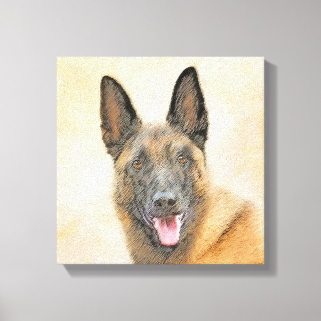 Pintura belga malinois - Arte de perro original (Anverso)