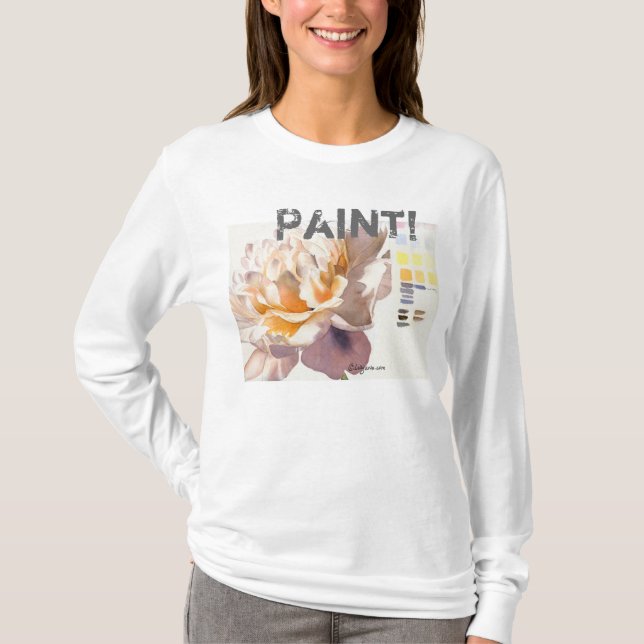 ¡Pintura! Camiseta de la acuarela de la flor (Anverso)