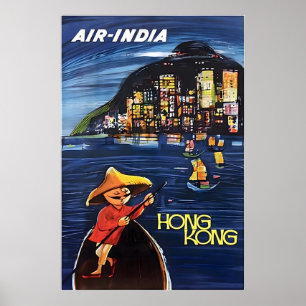 Pintura china del arte de Hong Kong Air-India Viaj