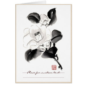 Pintura clásica de flores de tinta china sumi-e