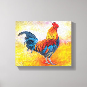 Pintura colorida del arte de Digitaces del gallo