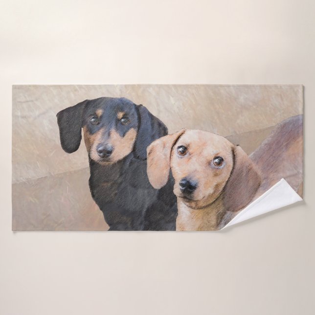 Pintura Dachshund (suave) - Arte Perro Original (Toalla de baño)