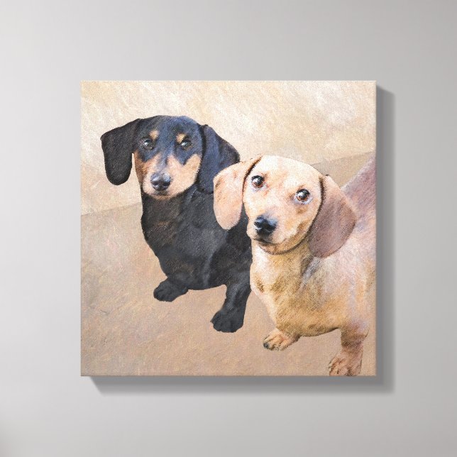 Pintura Dachshund (suave) - Arte Perro Original (Anverso)