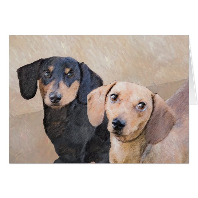 Pintura Dachshund (suave) - Arte Perro Original (Anverso (Horizontal))