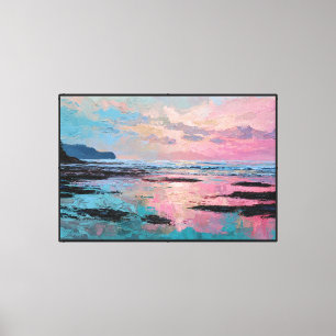 Pintura de Acantilado Costero al Atardecer – Arte