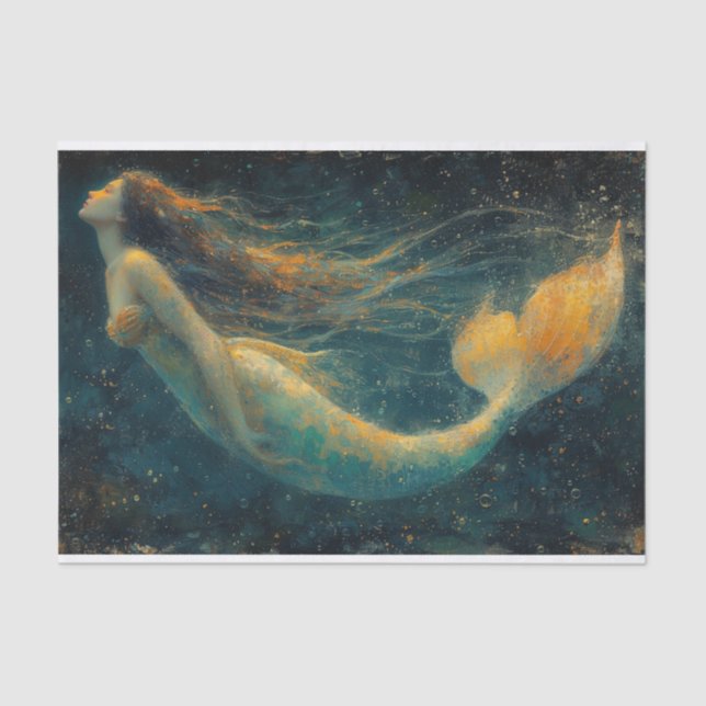 Pintura de aceite de papel de tejado de sirena (Anverso)