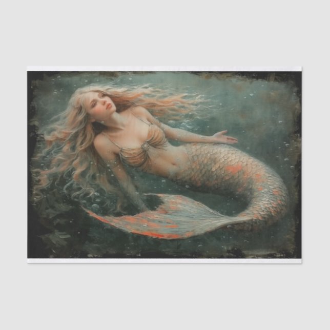 Pintura de aceite de papel de tejado de sirena (Anverso)