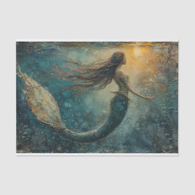 Pintura de aceite de papel de tejado de sirena (Anverso)