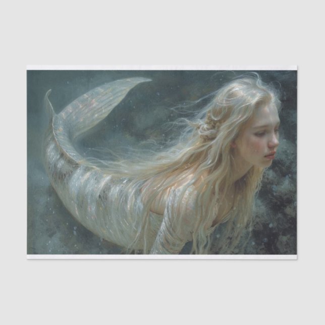 Pintura de aceite de papel de tejado de sirena (Anverso)