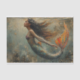 Pintura de aceite de papel de tejado de sirena