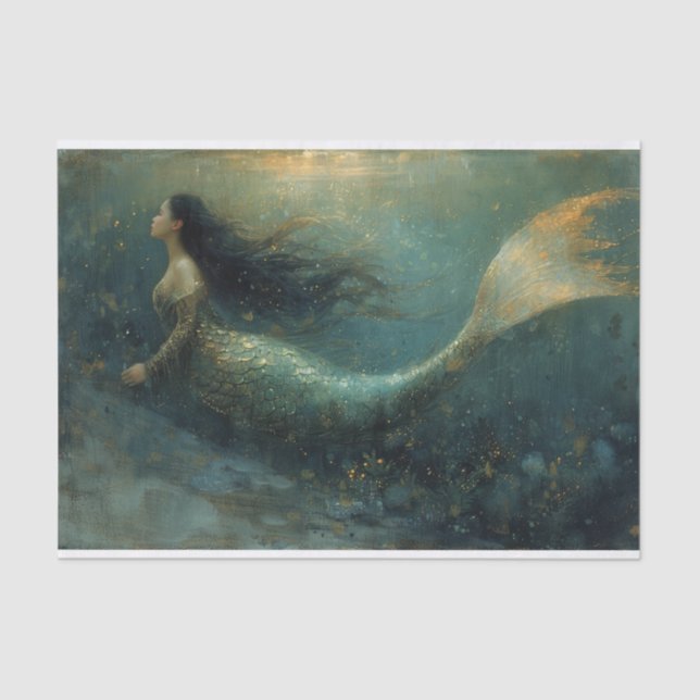 Pintura de aceite de papel de tejado de sirena (Anverso)