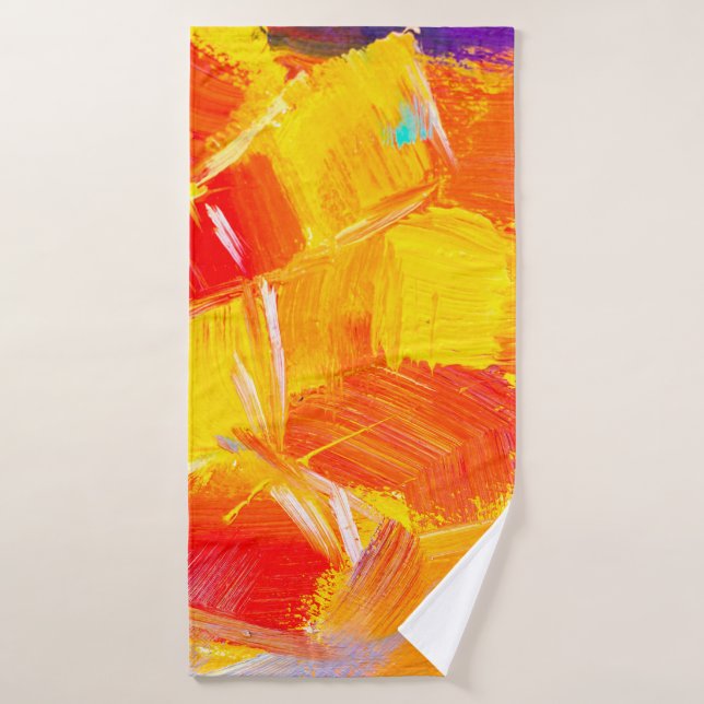 pintura de aceite de textura pintura de frutas flo (Toalla de baño)