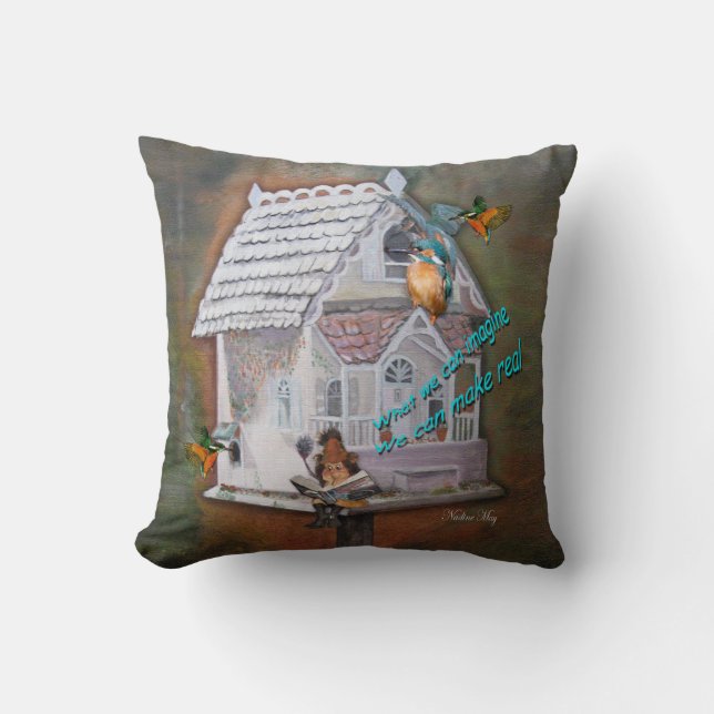 Pintura de aceite original en una almohada (Anverso)