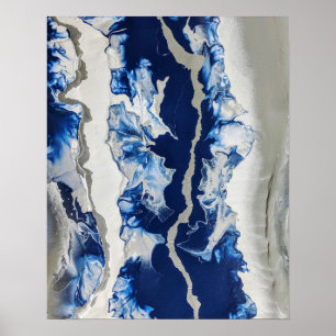 Pintura de acrílico gris azul Resumen Arte de fond