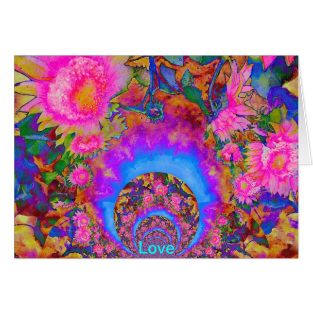 Pintura de acuarela abstracta rosa (Anverso (Horizontal))