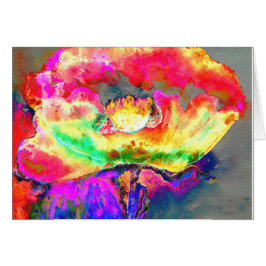 Pintura de acuarela de adormidera abstracta amaril