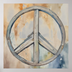 Pintura de Acuarela del Signo de Paz Arte