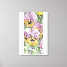 Pintura de acuarela floral sobre lienzo 24"x36"