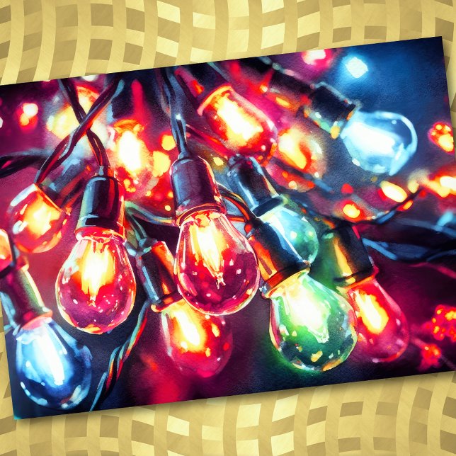 Pintura de Acuarela Luz de Cadena de Navidad (Subido por el creador)