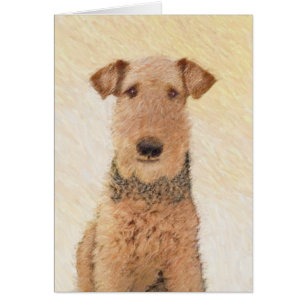 Pintura de Airedale Terrier - Arte original y boni