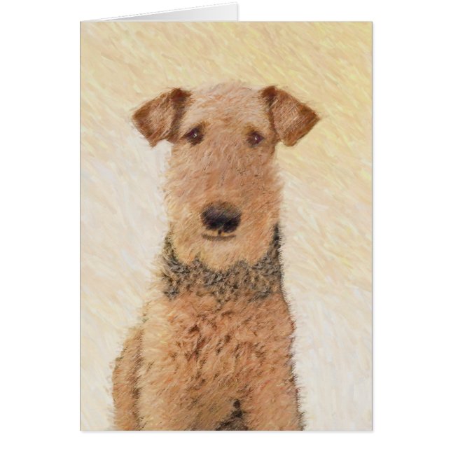 Pintura de Airedale Terrier - Arte original y boni (Frente)