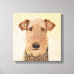 Pintura de Airedale Terrier - Arte original y boni