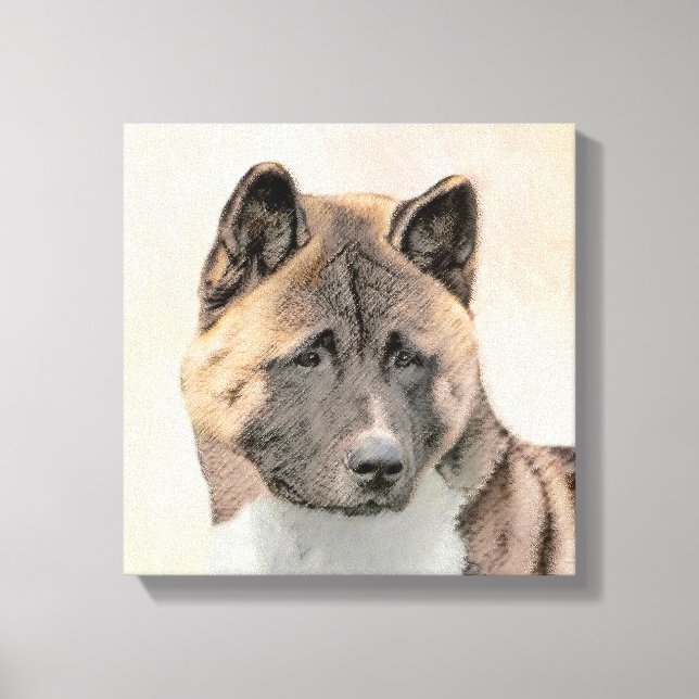Pintura de Akita - Arte de Perro Original. (Anverso)