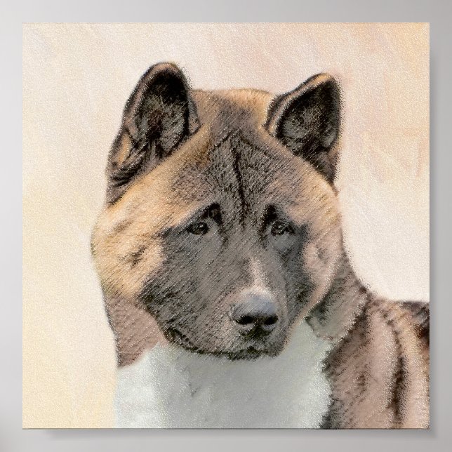 Pintura de Akita - Arte de Perro Original. (Frente)